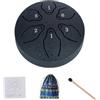 Tewzafiya Steel Tongue Drum Steel Pan Toni Strumento a percussione da 3 pollici, linguette in acciaio, 6 toni, strumento per la lingua con bacchette per mano, per meditazione, yoga, guarigione del suono