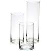 Royal Imports Vaso Cilindro di Vetro Decorativo ASSE Centrale per la Famiglia o Matrimonio Set di 3 Senza Candele Chiaro