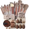 Generic Set di 33 pennelli da trucco da donna, kit di bellezza professionale e morbido, con custodia portatile, pennelli multifunzionali per viso e occhi, design facile da pulire, per viaggi e casa