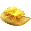 Dickly Stile Vintage Elegante Fiore Piuma Fascinator Cappello Cocktail Tea Party, Copricapo Da Sposa Da Donna, Giallo