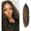 Dsoar Profonda Torsione Capelli all'Uncinetto 22 Pollici Highlight Profonda Onda Ricci Capelli Intrecciatura 3 Confezioni Acqua Onda Estensioni dei Capelli Sintetici per Donne (4/30#)