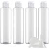ZEOABSY 4 Pezzi 250 ml Trasparente Bottiglie di plastica PET con Tappo Flip Top Bianco, Spalla Piatta Contenitori per Cosmetico, Bottiglie da Viaggio per Lozioni, Liquido, Olio