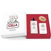 Cella Milano Set Rasatura Uomo Vitamina E e Olio di Argan | Shampoo e Balsamo Barba 200ml Olio da Barba 50ml e Spazzola Professionale