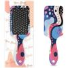 Myfsucce Spazzola per capelli da donna, spazzola districante massaggiante con motivo astratto blu e rosa, spazzola lisciante antistatica per capelli bagnati/asciutti