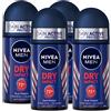 NIVEA Men Dry Impact Deodorante Roll-on Uomo Antitraspirante per tutti i tipi di pelle Protezione 48h - 4 Flaconi da 50ml