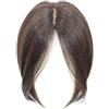 JABALUX Vera parte del lato medio -mezzo capelli umani, topper per le donne vere capelli umani senza frangia, clip del topper a corona nei capelli per donne con capelli diradanti