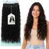Ser Mulher Extension Capelli con Clip Beach Wave, Leggere e Setose, Natural Look, 228gr - Texture Mosse in Fibra con Clips per Volume e Lunghezza, Facili da Applicare, 7 x 60cm MARI (Natural Black)