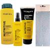 FEI FAN SET NUTRITIVE: Shampoo Nutriente e Ristrutturante 500ml + Maschera Flash 1 Minuto, Trattamento Intensivo 190ml + Spray Illumina & Nutre 125ml + Fascia Per Capelli (Colori Assortiti)