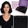 Fshine Extension Capelli Veri Clip 30 cm 3 pcs 50 g Extension Clip Capelli Veri Nero Naturale Lisci Umani Estensione Clips Invisibile 1B