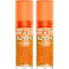 NYX Professional Makeup Duck Plump Gloss Lucidalabbra Tonalità 22 Flippin' Slime Rimpolpante Finish Lucido Luminoso per Labbra Grandi e Carnose con Zenzero e Peperoncino - 2 Lipgloss da 7ml