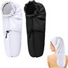 Abeillo 2 cuffie da doccia grandi per trecce, extra lunghe, per donne e capelli lunghi, impermeabili, per dreadlock, cuffie da bagno con coulisse, per donne e uomini (nero, bianco)