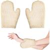 Hongoen 2 guanti esfolianti per corpo, peeling, guanti da doccia in sisal, guanti da bagno per il corpo, spa, guanti per l'applicazione con autoabbronzanti
