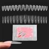 Generic Gel Nails - Unghie per unghie fai da te, struttura a sandwich, 240 pezzi in acrilico trasparente, set di extension per unghie, scatola rotonda trasparente di unghie in gel, per donne, principianti