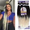 Ser Mulher Capelli SUPER JUMBO PREMIUM Braid per Treccine Africane PESO: 609g, LUNGHE: 75cm Pre-Stretched - Hair Braiding Extension, Anellini per Styling COMPRESI, (Nero/Biondo Platino, 75 cm)