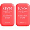 NYX Professional Makeup Buttermelt Blush Viso in Polvere Sfumabile Tenuta 12h con Burro di Mango Mandorle e Karité Tonalità Had Butta 5g - 2 Fard