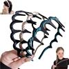 Generico Probabledy Retro High Skull Pearl Headband, Fluffy High Cranial Headband, 1 Second Fluffy High Cranial Effect, Serrated Anti-Slip Teeth for Elegant Daily Wear (C-3PCS)
