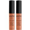 NYX Professional Makeup Soft Matte Lip Cream Tinta Labbra Tonalità London Lunga Durata Finish Matte Cremoso Leggero Colore Extra Pigmentato - 2 Rossetti da 8ml