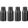 YANCAER 4 Pezzi 40ml Flaconi in Alluminio Nero con Tappo a Vite - Contenitori Ricaricabili per Cosmetici, Oli Essenziali, liquides, huiles, cosmétiques, voyages et préparations DIY