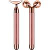 SSGP 2-IN-1 Rullo massaggiatore viso elettrico rullo facciale, rullo 3D e a mezzaluna massaggiatore viso kit set regalo per strumenti per la cura della pelle del viso