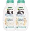 Garnier Ultra Dolce Shampoo Balsamo 2in1 Ipoallergenico per Bambini Delicatezza d'Avena con Crema di Riso e Latte d'Avena Districante Delicato Testato Sotto Controllo Pediatrico - 2 Flaconi da 400ml