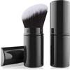 Falliny Kabuki Pennello da trucco retrattile, per cipria da viaggio, portatile, con copertura per blush, bronzer, lucidatura, cosmetici in polvere impeccabile