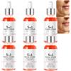 JASUBAI Siero viso anti-età 5 in 1, siero rassodante ai peptidi per rughe profonde, effetto lifting e rassodante, siero antirughe, essenza idratante e rimpolpante per viso e, riduce le linee sottili (6PCS)