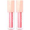 Maybelline 2x Maybelline New York Lifter Gloss Lucidalabbra Volumizzante con Acido Ialuronico Colore Silk 004-2 Lucidalabbra
