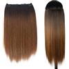 Ser Mulher Brianna Extension con Filo Invisibile - capelli Lisci, lunghi- 1 Tessitura con 4 Clip e filo invisibile da 45cm e 60cm (Castano Degradee, 60cm)