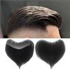 GRFIT Protesi Capelli Uomo Attaccatura dei capelli da uomo Toupee 6 Parrucchino frontale Densità 100% Capelli umani Parrucca Forma frontale a V 0,05-0,14 mm Pelle sottile Base in PU # 1B Parrucchino da uom