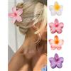 GQLV Fermagli a forma di fiore, forte tenuta, antiscivolo, stile hawaiano, grandi, a banana, per capelli spessi e sottili, accessori per capelli per donne e ragazze (A - 4 pezzi, grandi, colorati)