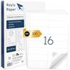 Raylu Paper® - Carta Adesiva A4 Bianca per Stampante | 100 Fogli di Etichette Autoadesive in Carta | Compatibile con Stampanti Inkjet, Laser e Fotocopiatrici | Fogli Adesivi 105 x 35 mm