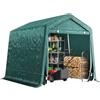Outsunny Garage Moto per Esterno 2.4x2 m, Tenda Garage per Attrezzi in Metallo e Tessuto PE, per Moto e Biciclette, Verde