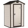 Keter Casetta da Giardino Manor 4x3, Finitura Effetto Legno Graffiato, Beige, 129x103x196H Cm
