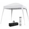 Outsunny Gazebo Pieghevole 2.4x2.4 m Pop Up con Borsa da Trasporto, Gazebo da Giardino con Struttura in Acciaio e Oxford, Protezione UV, per Feste, Bianco