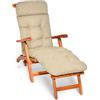 Beautissu Cuscino Sdraio da Esterno 200x50x8cm Flair DC - Extra Comfort Imbottito Cuscino per Sedia a Sdraio a Dondolo e Poltrone da Giardino - Beige