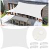 FlySoul Vela Ombreggiante Impermeabile Tenda da Sole per Esterno Vele Ombreggianti Quadrata Telo Parasole con Fune e Anello D Protezione UV Tenda a Vela per Giardino Balcone Terrazza 1x1M