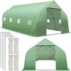 tectake® Serra da Giardino in Acciaio e PVC, 600x300x205cm, 18 m² di Superficie Utile, 8 Finestre Laterali con Zanzariera, Serra Ideale per Verdure, Erbe, Frutta, Fiori, Resistente al Freddo e al Gelo