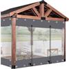 Generic Pannelli laterali per pergola in PVC trasparente impermeabile con cerniera personalizzabile per esterni tenda da pioggia copertura telone trasparente con occhielli 400x220cm.
