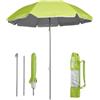 Pincho Ombrellone da Spiaggia 180 cm, Ombrellone Mare Antivento, Parasole UV50, Borsa a Zaino, 8 Stecche in Acciaio 3 mm, Ultraleggero 1,5 kg, Compatto Pieghevole per Moto, Bici e Camping