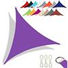 CANYUE Qualità Tessuto Oxford - Tenda A Vela Triangolare - Vela Ombreggiante Parasole Traspirante E Protezione Solare Raggi UV Per Esterno Giardino Terrazza (3X3X3 m,Viola)