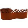 UNUS Bordo per prato in metallo con motivo decorativo, 5 m, bordatura per aiuole effetto ruggine, altezza 21 cm, contenimento aiuole, sentieri da giardino, alberi, ghiaia, flessibile e accorciabile