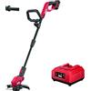 SKIL GT1E0230AA - Tagliaerba a batteria da 18 V, batteria da 2,0 Ah + caricabatterie, larghezza di lavoro 25 cm, avanzamento automatico, manico telescopico)