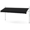 RELAX4LIFE Tenda da Sole per Esterno con Morsetto senza Forare, Telaio Telescopico, Telo Anti-UV, Altezza e Inclinazione Regolabile, Ideale per Balcone e Terrazzo (Grigio, 400x175cm)