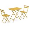 EMU Arc en Ciel Set: Tavolo Pieghevole Art. 334 Cm. 50 x 70 e 2 sedie Art. 314 Colore Giallo Curry cod. 62