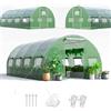 RELAX4LIFE Serra a Tunnel Grande da Giardino 6x3x2M, Serra per Piante con Telaio in Acciaio Zincato, 2 Porte a Cerniera e 8 Finestre Avvolgibili, Verde