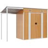 vidaXL Capannone Tetto Esteso Marrone Chiaro 277x107x181cm Acciaio