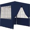 ShCuShan Gazebo Professionale con Pareti 2x2 m Blu 90 g/m²,Gazebo Pergola Con Telo Impermeabile Richiudibile E Struttura Rettangolare In Acciaio Inossidabile Ad Alta Densità, Per Arredo Giardino, Terr