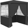 vidaXL Gazebo Professionale con Pareti Tenda per Feste Tendone Copertura Telo di Protezione Padiglione per Eventi 2x2 m Antracite 90 g/m²