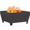 vidaXL Focolare Nero 80 x 80 x 43 cm Acciaio, Copertura per focolare Moderno, Giardino e terrazza, Protezione in Acciaio, all'aperto e Resistente agli Agenti atmosferici