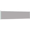 vidaXL Tenda da Sole Laterale Retrattile per Patio Privacy Automatica Schermo Parasole Frangivento 120x500 cm in Tessuto PU Grigio Telaio in Ferro